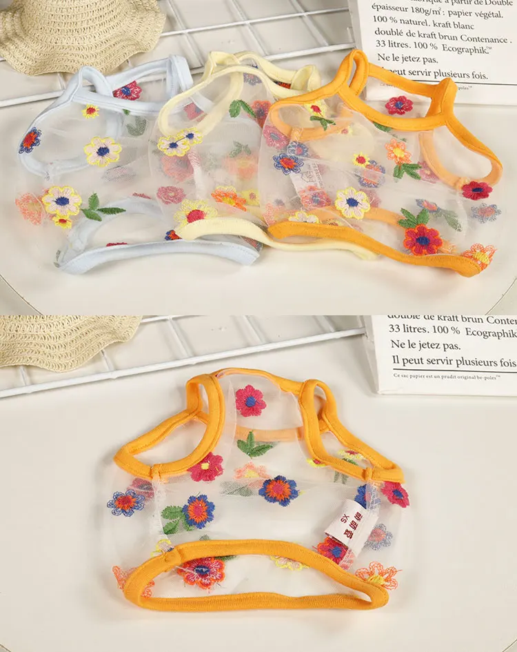 Summer Cute Pet Clothes Cartoon Shirt Casual Vests Tshirt Cat Puppy