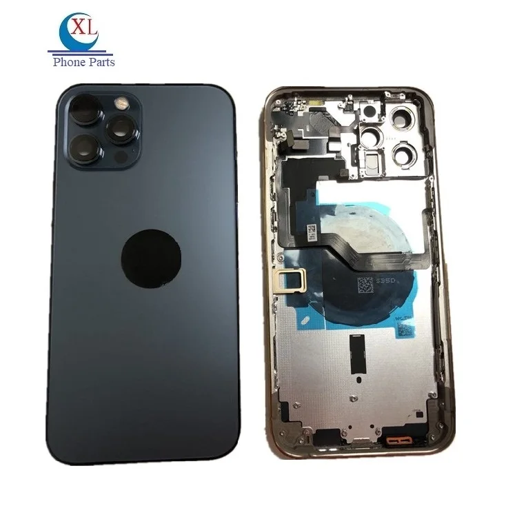 1 шт. задняя крышка батарейного отсека с мелкими деталями для iPhone 12 Pro Max металлическая рамка корпус задний Чехол гибкой громкостью