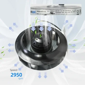 Ventola Di Raffreddamento 225 Mm R2E225-AT51-14 (230V, 0,46/0,64A) Nuova