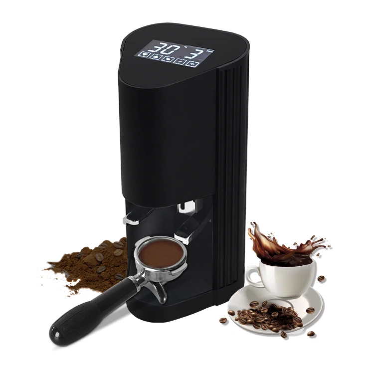 Customized 58mm Auto Coffee Tamper Commercial Espresso Tamp Press Tool with Automatic Handle Electric Power Source in French