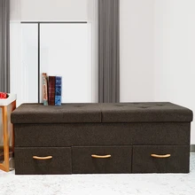 Customized Factory Wholesale Modern Home Furniture Foot Stool Foldable Storage Ottoman with Drawers