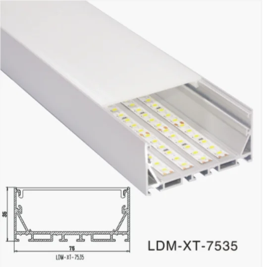 Customized Decorative LED Linear Light Surfaced Mounting Office Ceiling Light 7535 Aluminum