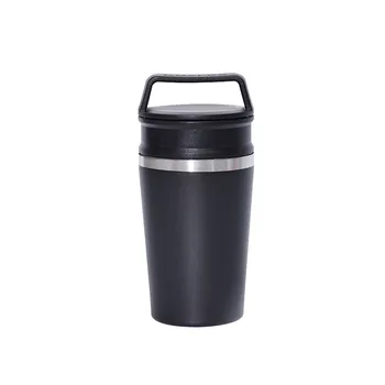 Matte Black Leak Proof Stainless Steel Coffee Cup Double Wall Vacuum Insulated Short Stack Travel Mug