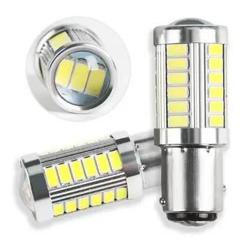 Universal DC12V 360 Degree 5W LED Car Light Strip 33SMD5730 1156BA15S 1157Bay15D Faros Turn Signals White/Red/Green/Yellow