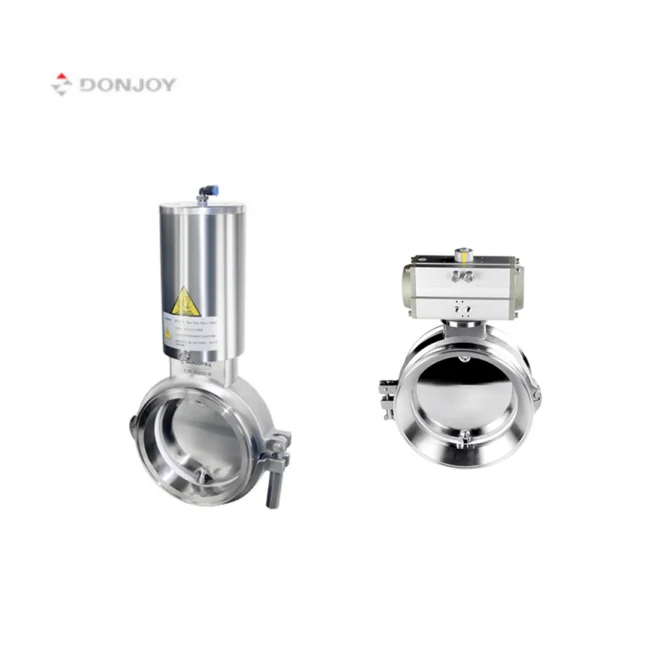 
 DONJOY pneumatic butterfly valve for powder stainless steel butterfly valve sanitary butterfly valve  