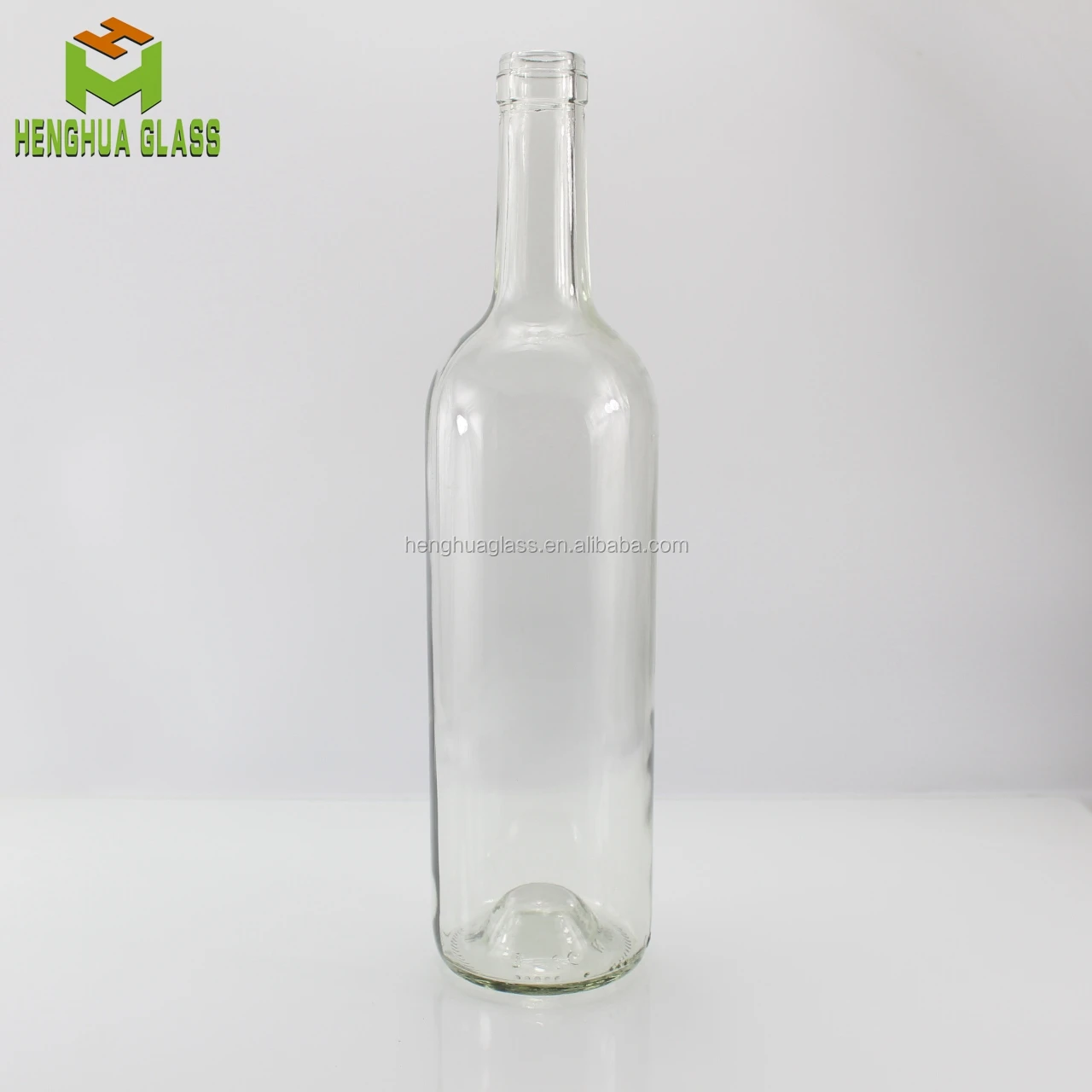 750 ml Hermitage Clear Glass Liquor Bottles - 6/Case, Clear Type III 18.5 mm