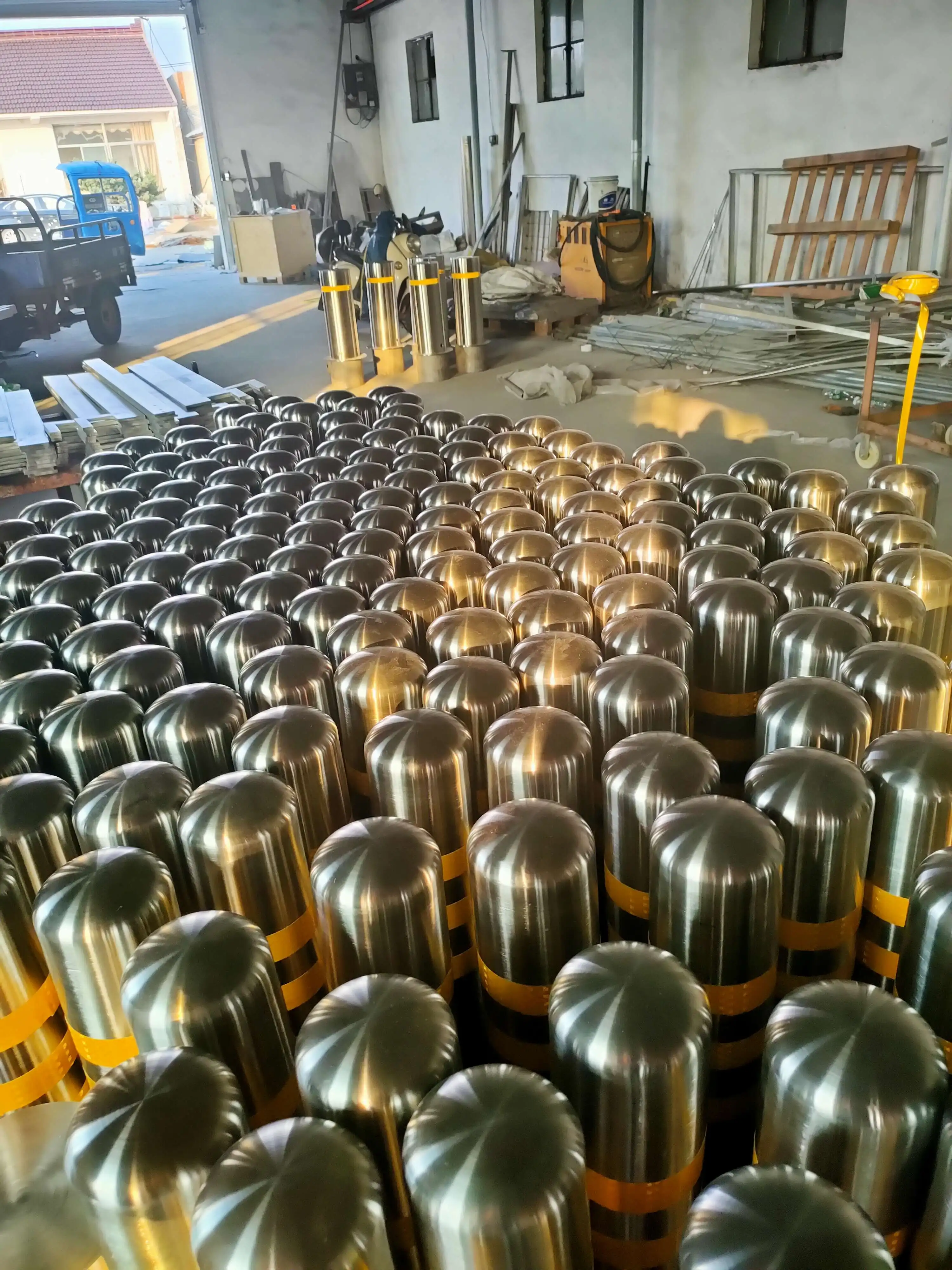 Street Semi-Dome Top 304 Stainless Steel No Parking Bollard