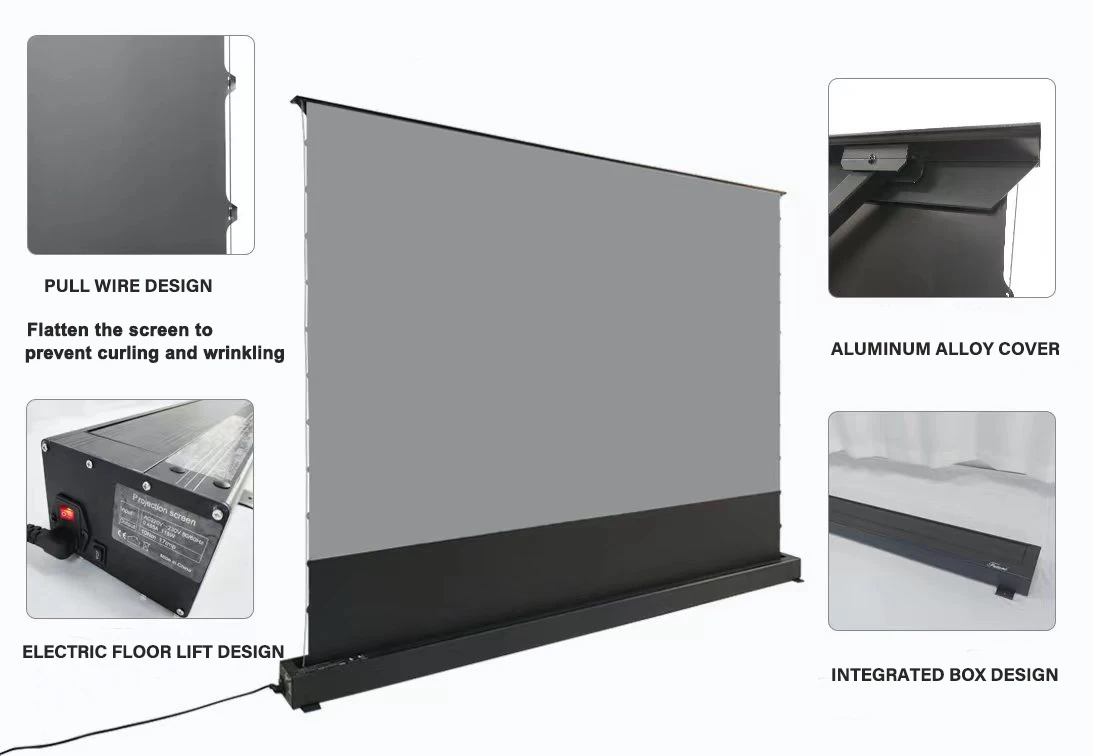 100 & 120 Inch Floor Rising Projection Screen for Projectors - OEM ...