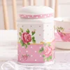 Pink tea tin