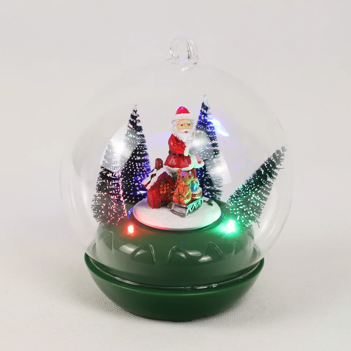 Homemade new design christmas glass decorations 120 130 mm LED light up Christmas scene glass globe ball ornaments wholesale details