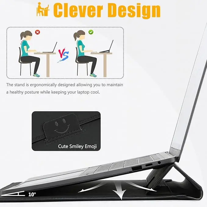 product laptop sleeve case with stand come with a practical pouch for mouse battery power bank accessories-28