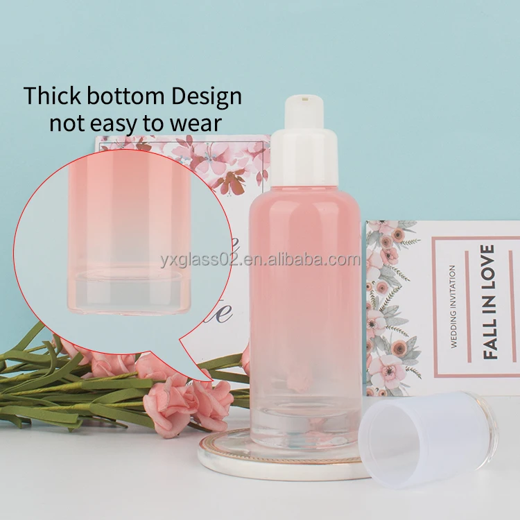 Cosmetic glass bottle 30g50g30ml40ml100ml120ml  glass container hot sale cosmetic set skincare packaging set details