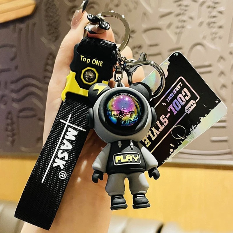 Cartoon Lightning Bear Keychain Cute Astronaut Bear Doll Keyring Bag ...