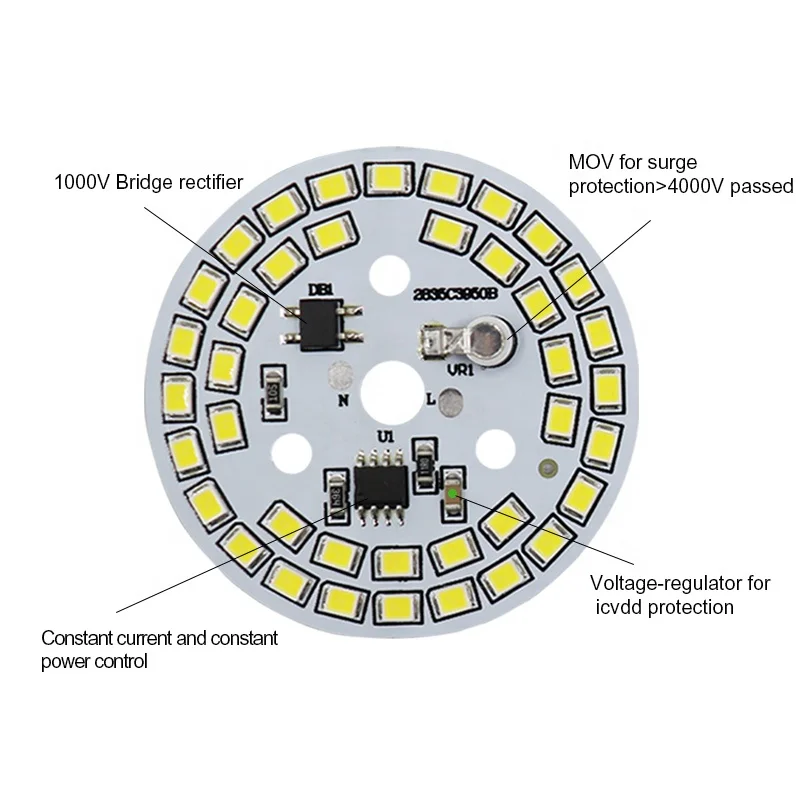 LED Chip Manufacturer LED Encapsulation Series Brighter SMD2835 Led Chip 220v 5W 7W 9W Led Bulb Chip 12W