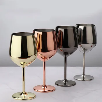 FSE 450ml Cocktail Glass Metallic Wine Glasses Double Wall Metal Wine Glass Aluminium alloy Wine Glass