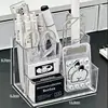 Caja de almacenamiento PET de tres compartimentos (blanco transparente)