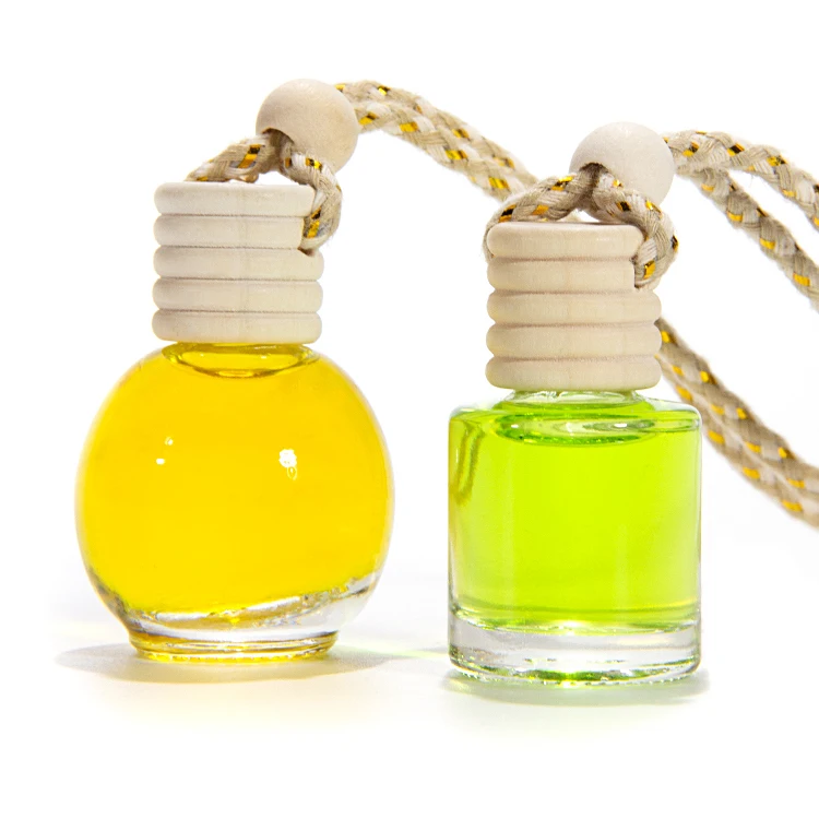PH PandaHall Diffuseur Voiture 4 Couleurs - 4 Flacons Verre 8ml Avec Bouchons Bois, Désodorisant Suspendu Parfum Huiles Essentielles