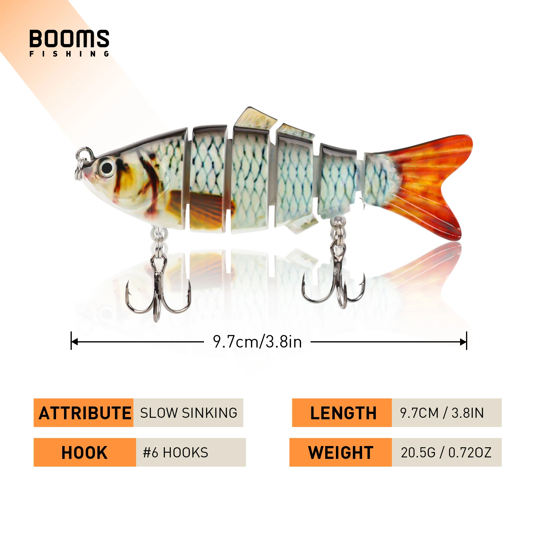fish hooks and lures slow sinking Fishing for Bass Trout Walleye, 5pcs Segmented Multi Jointed Swimbaits Fish-Slow Bionic Hard Bait Swimming Fishing Lures with Treble Available in multiple colors and designed in various sizes to match local shad patterns Smaky Fishing Lures for Bass