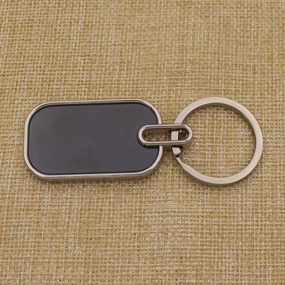 Customized Easy Design Blank Metal Keychain Black Key Chain for Promotion Gifts From China