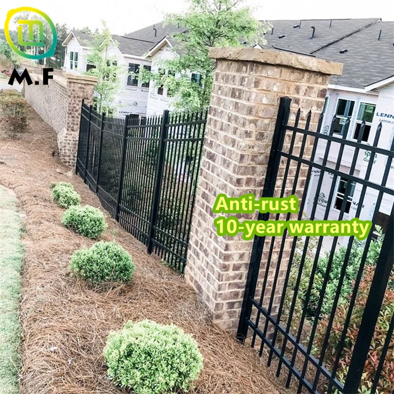 Factory customization modern designs Security Black Metal steel picket fence Outdoor Garden Anti Rust zinc steel fence