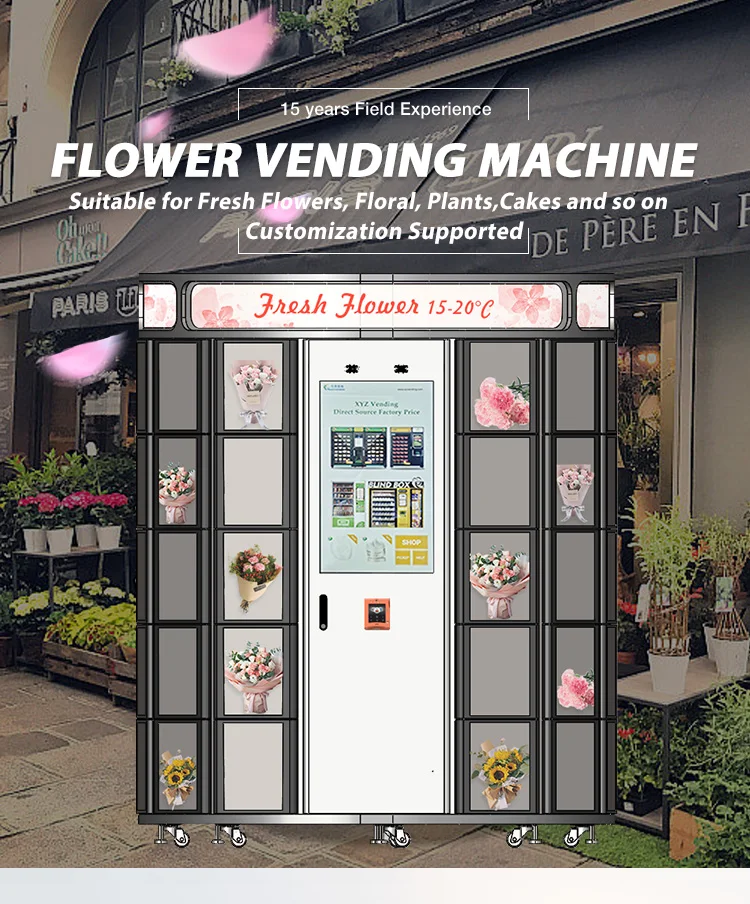 Xyz Sale Factory Directly 24 30 Lockers Luxury Flower Bouquets Vending Machine Flowers Vending