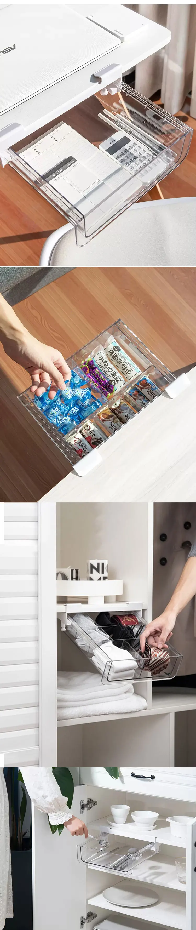 White Transparent Plastic Large Makeup Organizers Refrigerator Airtight