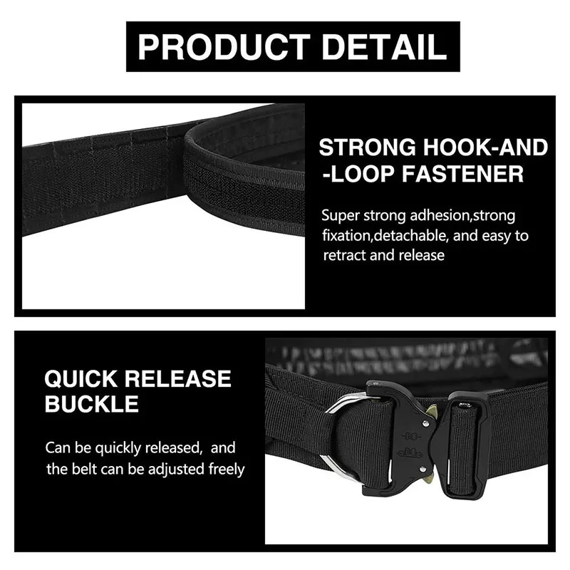 Outdoor Tactical Belt Set Combination Detachable Adjustable Waist Belt With Accessory Packs Hunting Game Tactical Belt