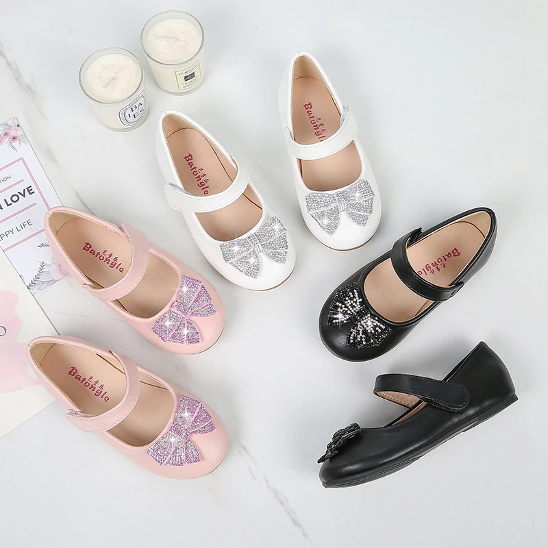 
Модные детские маленькие кожаные туфли на мягкой подошве обувь для принцесс с бантом обувь для девочек 