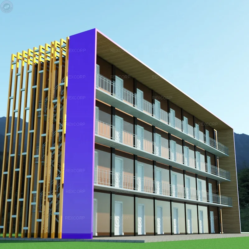 Modern Modular Hostel Student Accommodation Building 4 Storey Student Apartment Flat for Rent