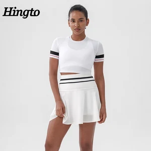 Custom Quick Dry Workout Athletic Sport Activewear Tennis Wear Lightweight 2 Piece Women's Shorts Sleeve Pickleball Golf Wear