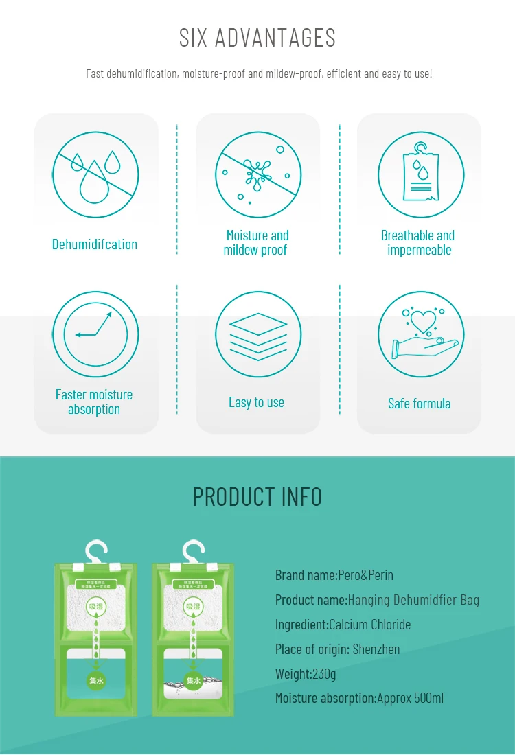 500ml Closet Hanging Moisture Absorber Dehumidifier Bag Humidity