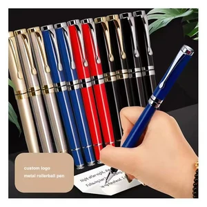 Luxury Elegant Classic Business Signature Custom Logo Gold Metal Roller Ball Pen