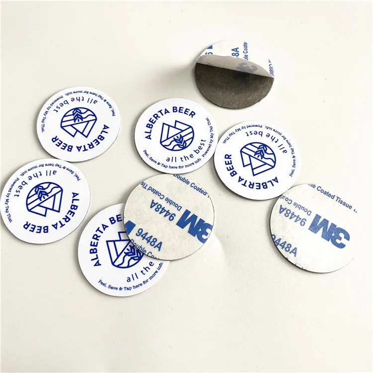 Waterproof NFC Type 4 30mm Nfc Type 2 Encoded Password Anti Metal Rfid Nfc Tag with logo Printed