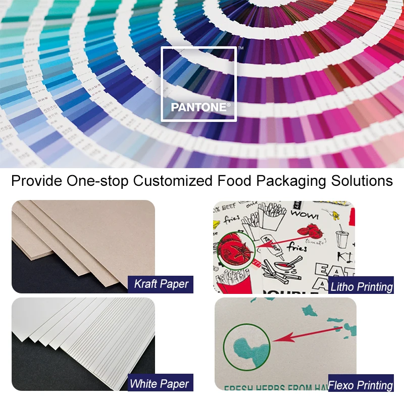 RTS Custom Printed Takeaway Fries Box Chips Tray Fried Chicken Nuggets Box White Paper Snack Fast Food Packaging Fries Paper Box