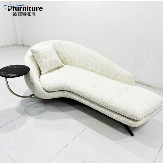 Italian Custom Style White Traditional Style Recliner Chair Balcony Leisure Lazy Sofa Tatami Chaise Longue for Living Room Sofas