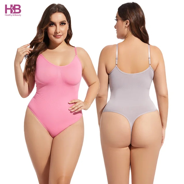 HB Shaper Seamless Sculpt Pink Thong Bodysuit Shapewear Shapers For Women