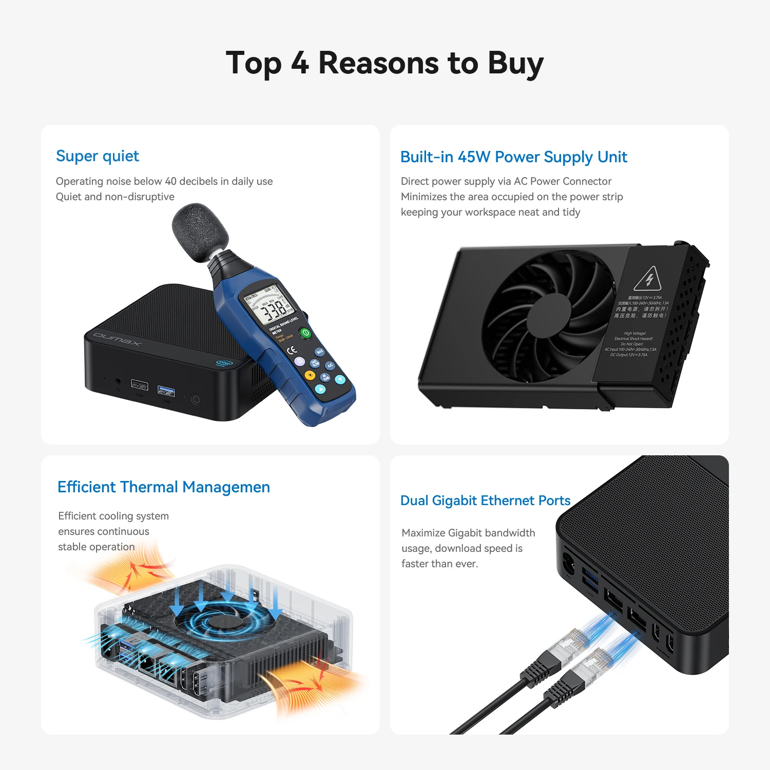 Oumax Gaming Mini PC with Intel Twin Lake N150 - 16GB RAM
