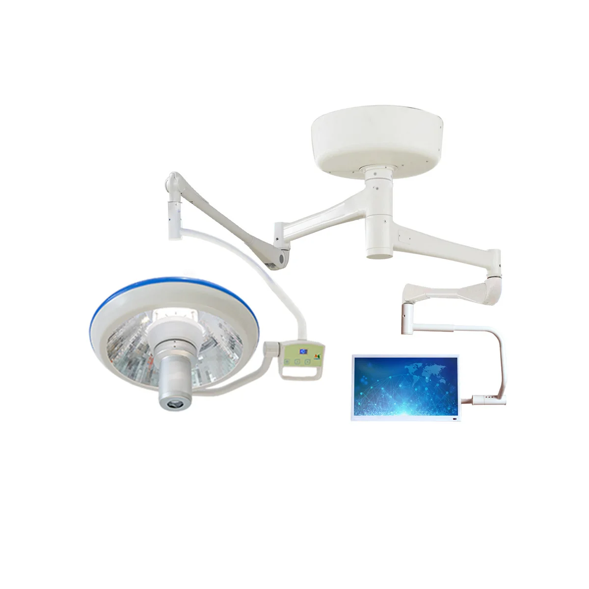 Single Dome Ceiling LED Surgical Light with 30x Inner HD Camera  Overall Reflector Style