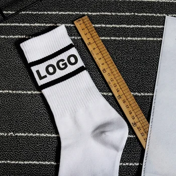 High Quality Custom Knit Cotton Fashion Designer Own Mens Casual Printed Socks For Men Crew Socks Custom Logo Design Embroidered