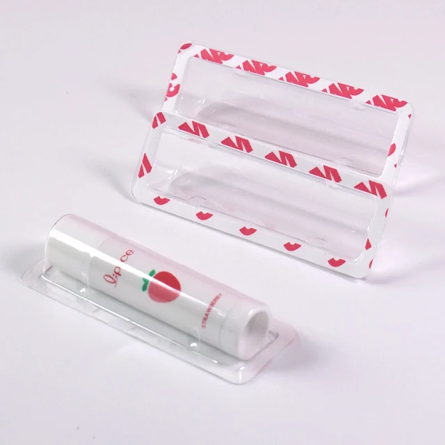 Plastic Clear Chapstick Lip Balm Blister Tray Adhesive Back Pet Pvc Pp