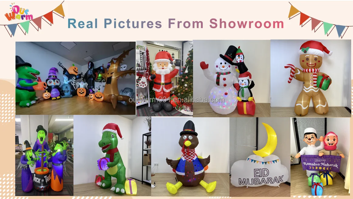 Ourwarm Santa Custom Inflatable Christmas Cartoon Yard Decoration