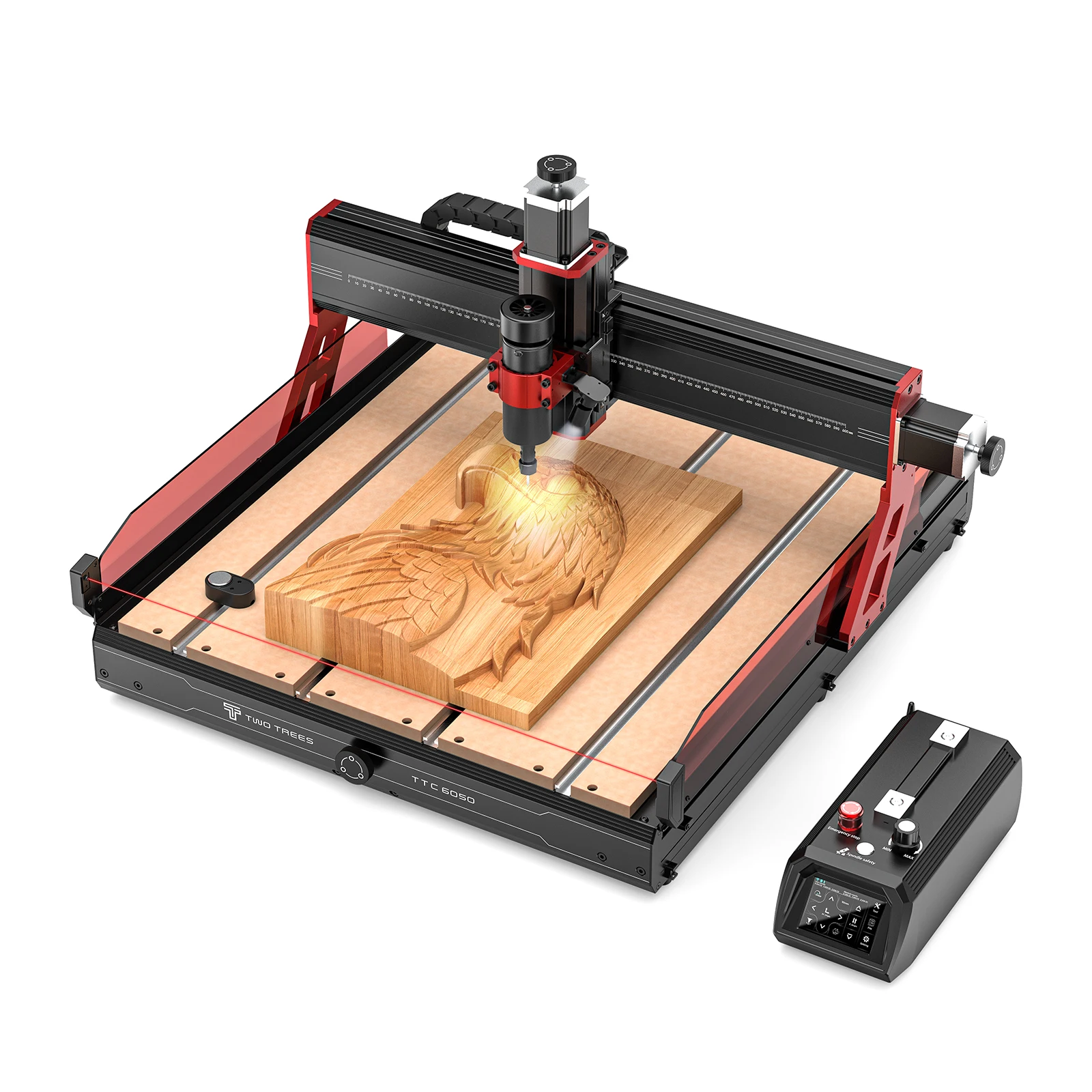 Twotrees OEM 6050 CNC Wood Nesting Router Machine 4 Axis with Motor and Bearing NC Studio Control for Modern Wood Door Designs