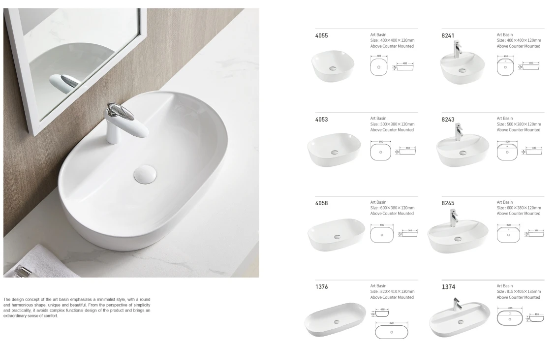 Modern bathroom sanitary wares table top sink marble ceramic countertop hand wash basin supplier