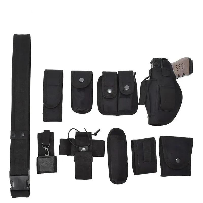 Tactical Multifunctional Security Belts Outdoor Training Utility Kit Detachable Duty Belt with Pouch Set Modular Equipment