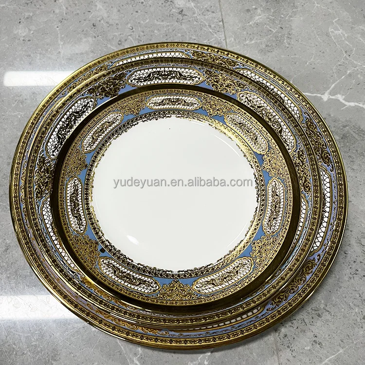 Tableware Dinner Plate Electric Machine Golden New Bone China Dinner Set 109pcs Dinnerware Luxury Porcelain for 12 Person