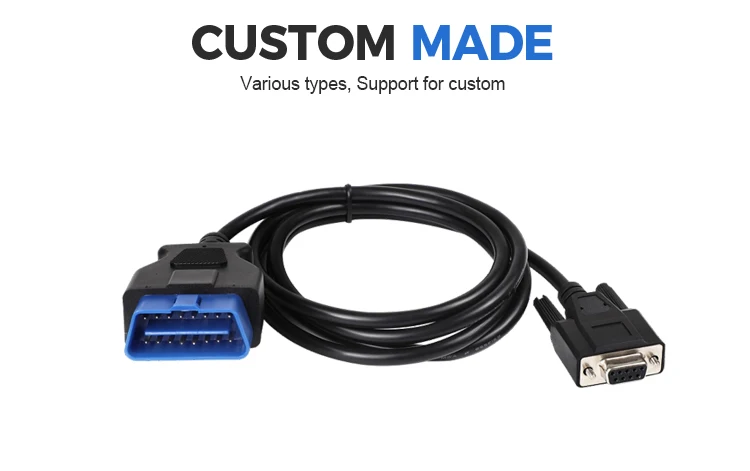 product 16pin m to d sub 9p f 16pin male femaleobd2 to db 9femaleobdii car test diagnostic cable for vga interface diagnostic diy pr-4