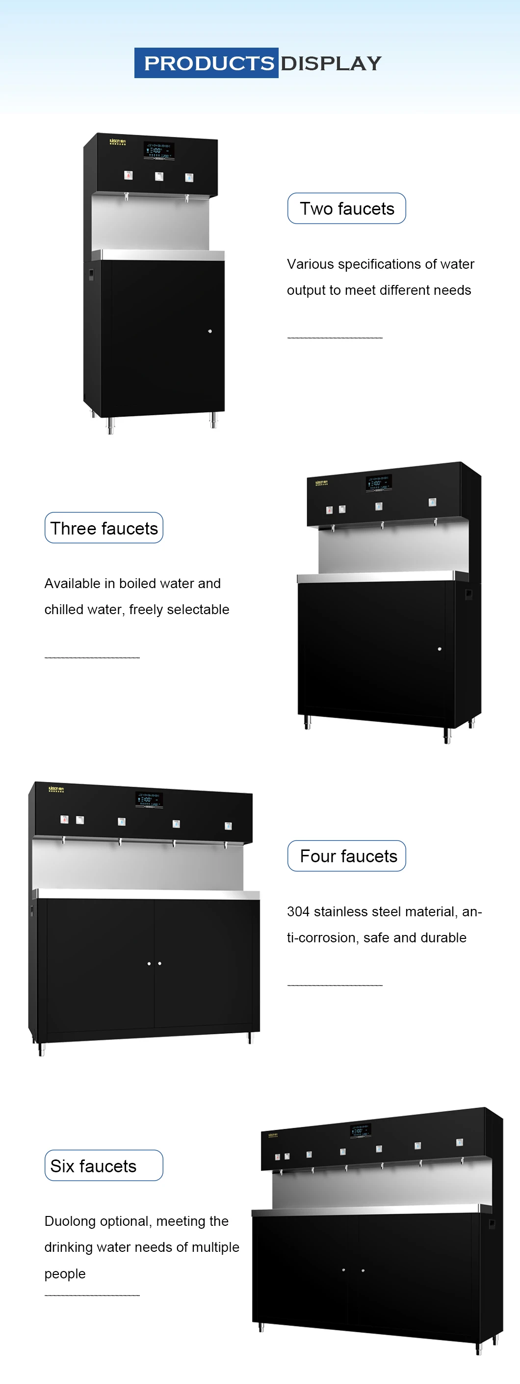 2023 New commercial hot and cold direct drinking 304 stainless steel water dispenser with RO system details