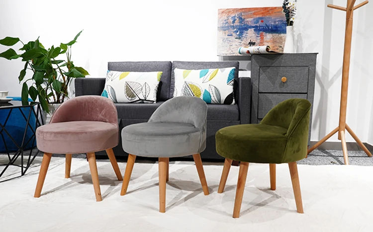Custom Most Popular High End Trendy New Design Dining Room Furniture Cheap Price Velvet Stool Chair