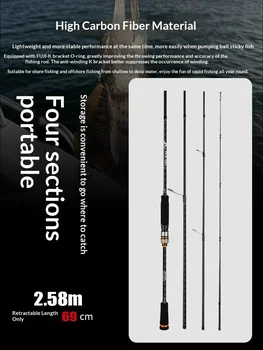 CHEERY NEW Fishing Long Cast Squid Rod Fuji Guide Ring Carbon Four Sections Portable Sea Fishing Luya Rod Shrimp Wholesale – Rod – view 4