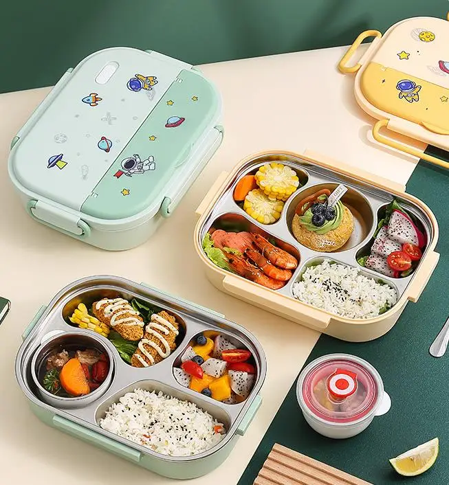 AOHEA  wholesale kids food storage container with PP lid boxes bento food containers metal lunchbox